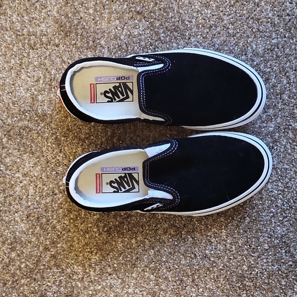 Black vans slip ons